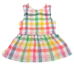 Mini Boden Girls Picnic Plaid Rainbow Top